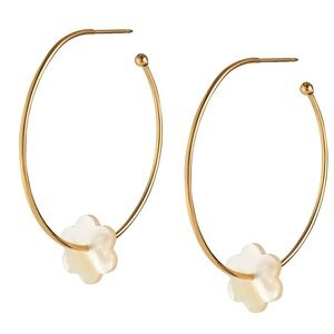 ASHA gold hoops with MOP flowers